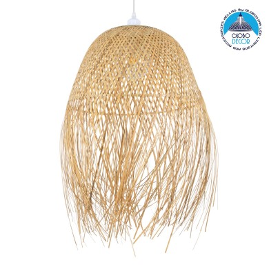 GLOBOSTAR® MANILA 01714 Boho Κρεμαστό Φωτιστικό Οροφής με Ντουί 1 x E27 AC 220-240V IP20 - Μπεζ - Μ45 x Π45 x Υ60cm
